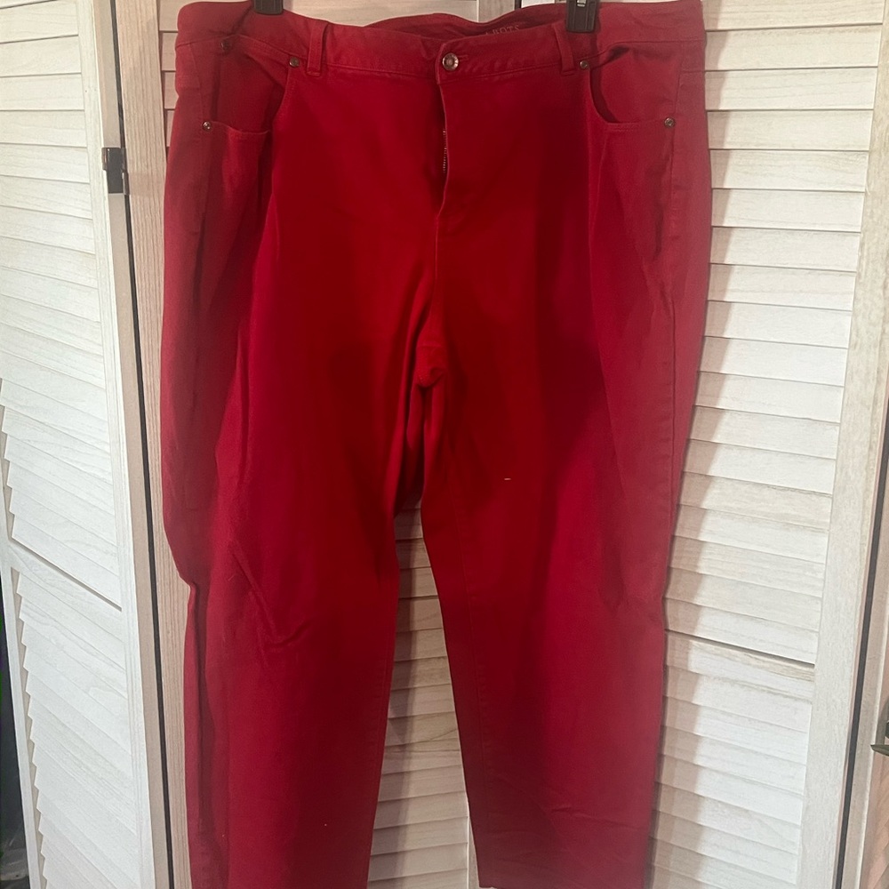 Talbots Women's Straight Leg Jeans in Red